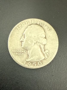 1950-D 90% Silver Washington Head Quarter - Picture 1 of 2