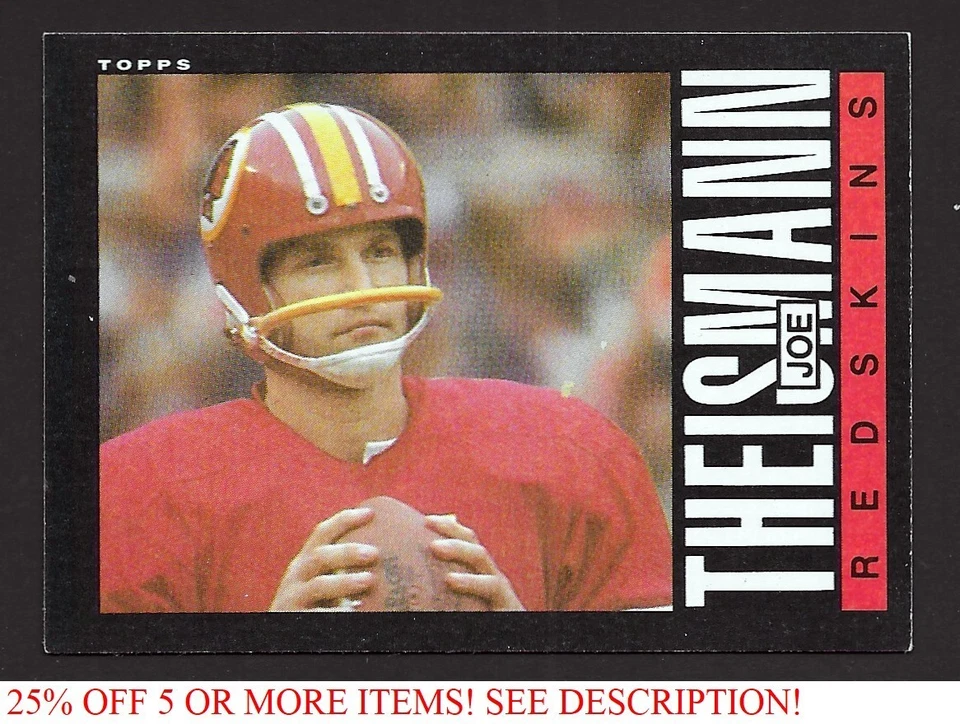 1985 Topps #190 Joe Theismann Washington Redskins  - Imagem 1 de 1