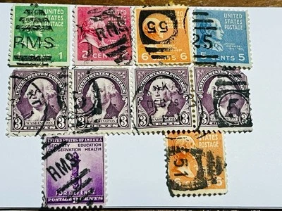 U.S. USED LOT OF 10 RMS & Numerical FANCY CANCELS  SON Stamps - 102 - Image 1 of 4