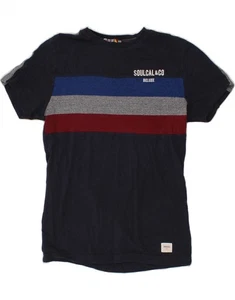 Camiseta Top Pequeña SOULCAL&CO Para Hombre Azul Marino Rayas Algodón AN05 - Imagen 1 de 3