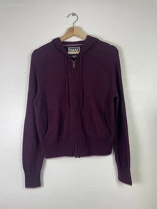 BAM Purple Merino Wool Bamboo Zip Up Hoodie Hooded Sweatshirt Top - Sz XS - Picture 1 of 10