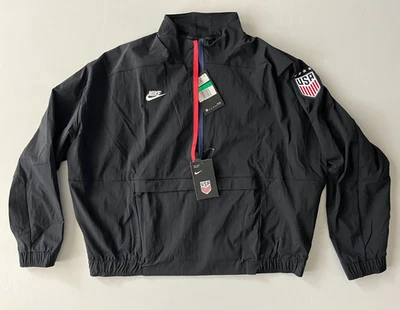 Chaqueta cortavientos Nike USWNT NUEVA CON ETIQUETAS 1/2 cremallera negra talla XL para mujer fútbol NUEVA Foto 1 de 4