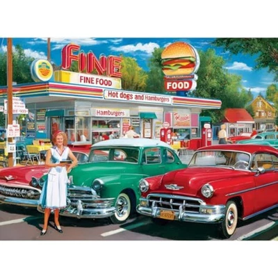 500 Pieces Jigsaw Puzzles Retro Style 500 Pcs Puzzles for Adults Car and Food - Image 1 of 4
