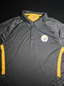 Mens Xl Majestic Cool Base Pittsburgh Steelers Polo Shirt - Picture 1 of 17