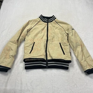 Chaqueta Bomber Roxy Quiksilver Vintage Tostada Floral Bordado Logo Talla Pequeña - Imagen 1 de 14