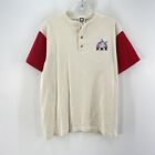 Chemise de baseball homme vintage Anvil blanc rouge Grand Chelem 3 1/4 bouton avant taille M