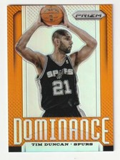 2013-14 Tim Duncan /60 PANINI PRIZM Dominance Prizms Orange 