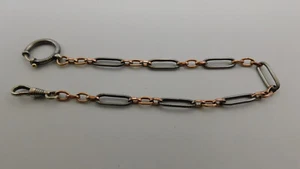 silver pocket watch chain niello pocket watch silver niello chain C157 - Picture 1 of 8