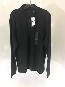 PERRY ELLIS HERREN 1/4 REISSVERSCHLUSS PULLOVER SWEATER SCHWARZ XL Neu mit Etikett - Bild 1 von 6