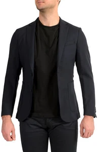 Hugo Boss Men's "Nelven" Navy Blue 100% Wool Two Button Blazer US 36R IT 46R - Picture 1 of 6