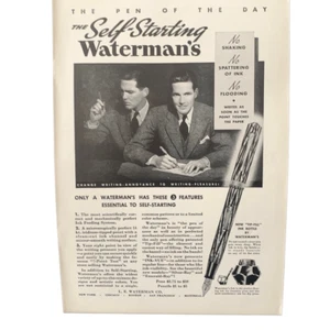 Publicidad publicitaria Waterman’s Pen of the Day 1935 vintage - Imagen 1 de 3