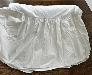 Ralph Lauren Bed Skirt Dust Ruffle~Combed Cotton~15" Drop~White~Double - Picture 1 of 9