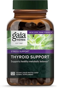 Gaia Herbs Thyroid Support 120 Vegan Liquid Phyto-Caps - Picture 1 of 2