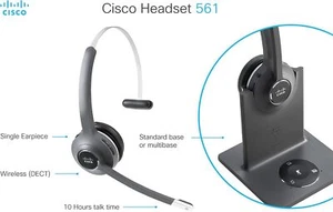 Zestaw słuchawkowy CISCO 561 Bezprzewodowy pojedynczy nauszny cyfrowy zestaw słuchawkowy telekomunikacyjny z... - Zdjęcie 1 z 1