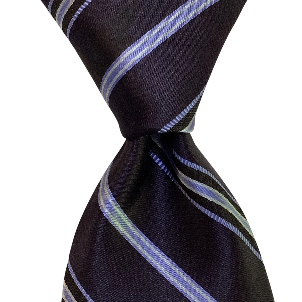 JOS. A. Corbata BANK Signature Platinum SEVENFOLD ITALIA Lujo Rayas Azul Usada en Excelente Condición Foto 1 de 4