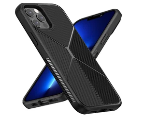 Schwarze robuste Silikonhülle für iPhone 12 Pro Max schwarz - Bild 1 von 10