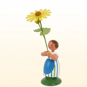 WEHA Blumenkind Wiesenblumenmädchen mit gelber Margerite ca. 11cm, 1042 original - Bild 1 von 3