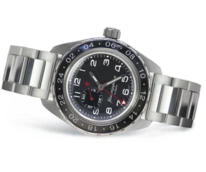 Orologio da polso meccanico automatico Vostok komandirskie GMT 02019A - Foto 1 di 4