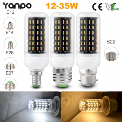 E14 E27 B22 LED Corn Light Bulb 12W - 35W Energy Saving White Lamp SMD 220V 240V - Image 1 of 4