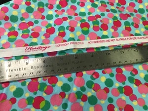 Materiale trapuntato 0,75 iarde rosa verde giallo bolle pois Heritage T2 - Foto 1 di 2
