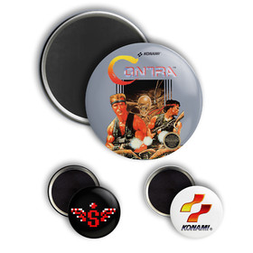 Contra MAGNET SET! Gift, Konami, Nintendo, NES, Spread Gun, Fridge, Logo, NEW