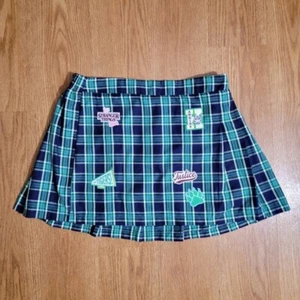Justice X Stranger Things Youth Plaid Skirt Patchwork Girls Size XL 16 18 Blue - Picture 1 of 8