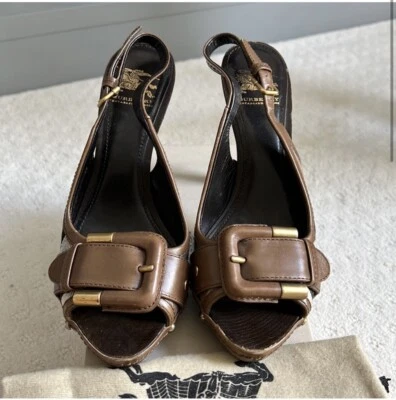 Burberry Mujeres Novacheck Tacones con Hebilla Zapatos Sandalia 35 Foto 1 de 4