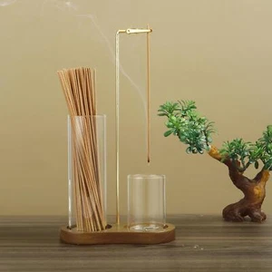 2 in 1 Incense Holder with Glass Ash Catcher & Stick Organizer - Picture 1 of 8