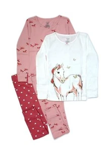 Carter's Girl's 4-Piece Sweet Horse and Butterfly 4-Piece Pajama Set - Picture 1 of 12