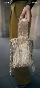 Zara fringed sequin mini bucket bag - Picture 1 of 9