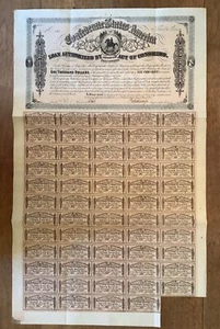 -1864 $1000 Third Series Confederate States of America -CSA Civil War Bond - Picture 1 of 3