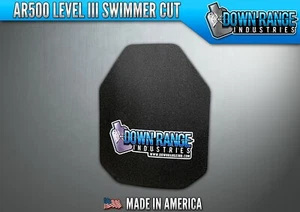 AR500 Level 3 III Body Armor Plate - Curved Swimmer Cut 11 x 14 - Picture 1 of 6