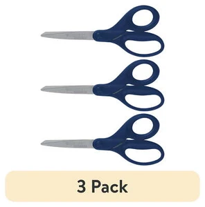(3 pack) Titanium Bonded 8" Blue Straight Scissor, Office and School, 1-Each - Picture 1 of 9