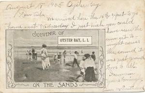 Oyster Bay, L.I. NY * On The Sands Beach Scene Souvenir 1905 Nassau Co. - Picture 1 of 2