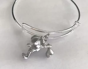 Braccialetto Peltro Cicogna Bambino Statuina Regalo Madre Argento Regolabile Charm W - Foto 1 di 3