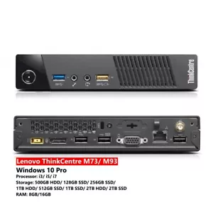 Lenovo ThinkCentre M73/ M93 mini PC i7 4th gen 16GB RAM 2TB SSD Windows 10 Pro - Picture 1 of 1