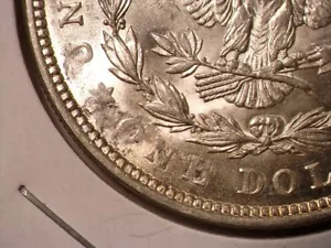 1921-P Morgan Silver Dollar #31 Strike Thru Reverse Die Crack Reverse - Near Gem - Picture 1 of 5