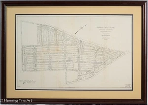 Rare Antique Map of Highland Farm Abington Township Pennsylvania Signed, FINE! - Picture 1 of 9