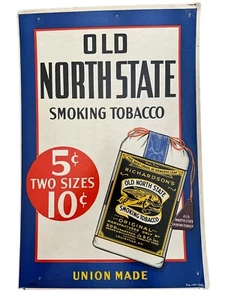 Vintage OLD NORTH STATE SMOKING TOBACCO Poster Board Advertisement Sign - Picture 1 of 19