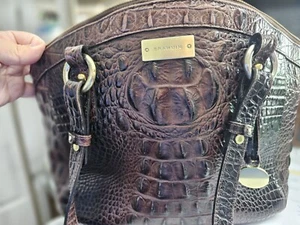 Brahmin Arno  Crocodile Embossed Tote Handbag W/ Gold Accents - Picture 1 of 4