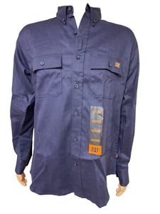 CAT Mens WORK SHIRT FLAME RESISTANT NFPA 2112/7OE- Medium Size- Purple- NWT! - Picture 1 of 8