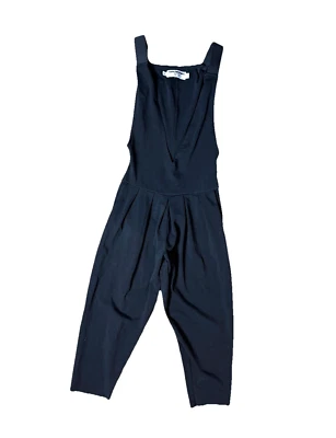Tapemeasure Vintage Jumpsuit Y2K 90s Romper Pantsuit Black Crop Deep V Neck Sz S - Image 1 of 4