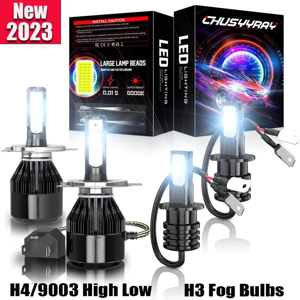 For Infiniti Q45 1997 1998 6000K LED Headlight Hi/Lo Fog Light Bulbs Combo 4pc - Image 1 of 4