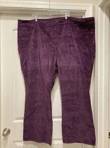 DG2 Diane Gilman Style SZ 5X Comfort Waist Velvet Pants Pullon NWOT Dark Purple - Picture 1 of 15