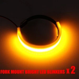 QUALITY WRAP AROUND  LED FORK BLINKERS X2 BRIGHT SIGNAL 4 HARLEY HONDA SUZUKI    - Bild 1 von 7