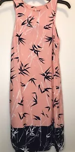 Banana Republic Size 6 Coral Peach Navy Print Sleeveless Women’s Dress NWT - Picture 1 of 12
