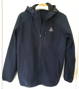 Chaqueta con capucha polar Reebok para hombre talla mediana azul marino cremallera completa - Imagen 1 de 5