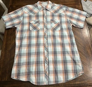 Wrangler 20x Button Up XLT Shirt Mens XLT Pearl Snap  Plaid Rodeo Shirt - Picture 1 of 7