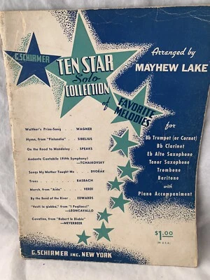 1939 G Schirmer Ten Star Solo Collection of Favorite Melodies for Cornet   R13-5 - Image 1 of 4
