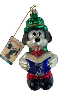 Adorno de Navidad de vidrio soplado Mickey Mouse de Disney Store 6" Singing Mickey - Imagen 1 de 2